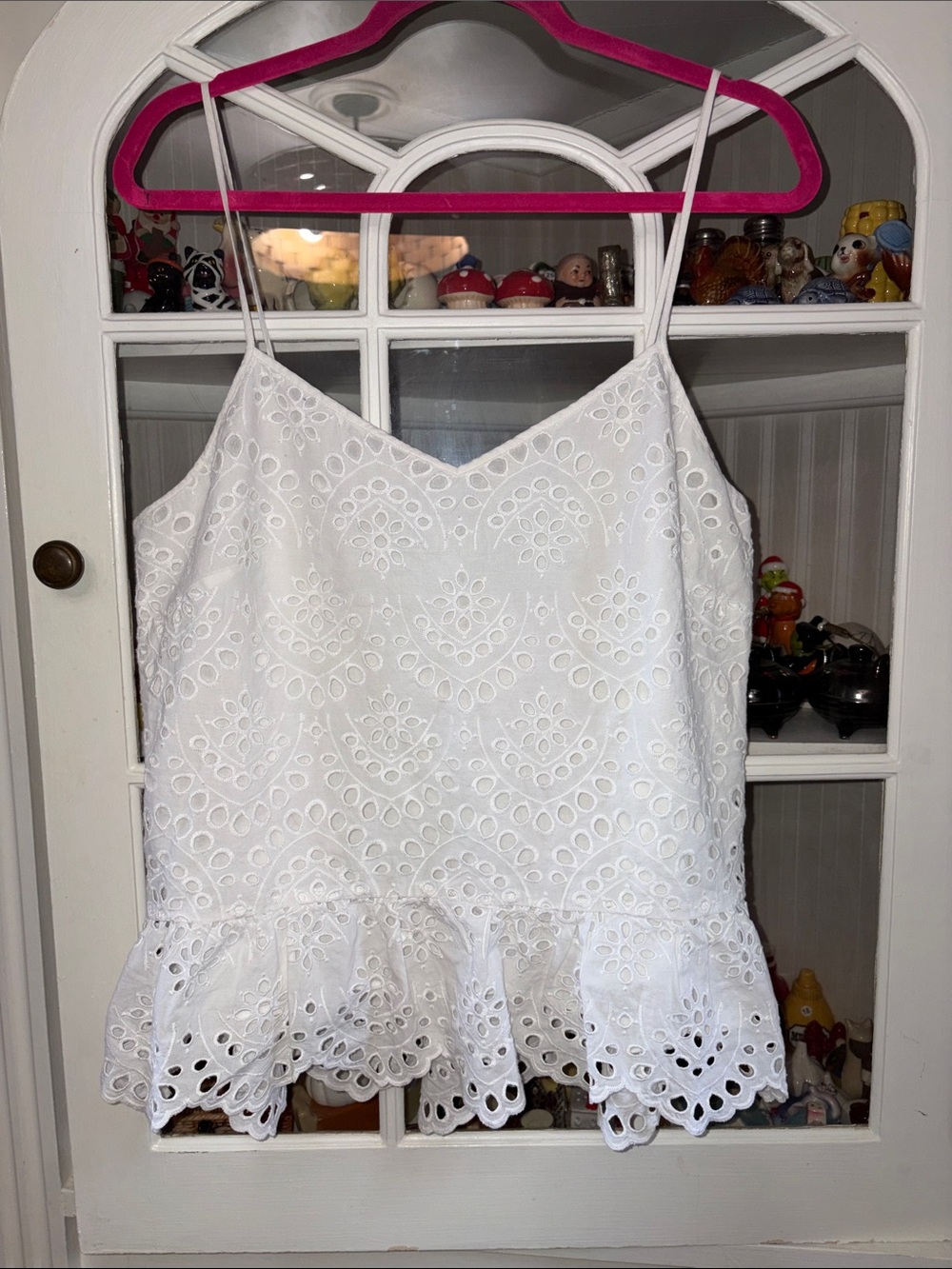 White House Black Market White Eyelet Camisole